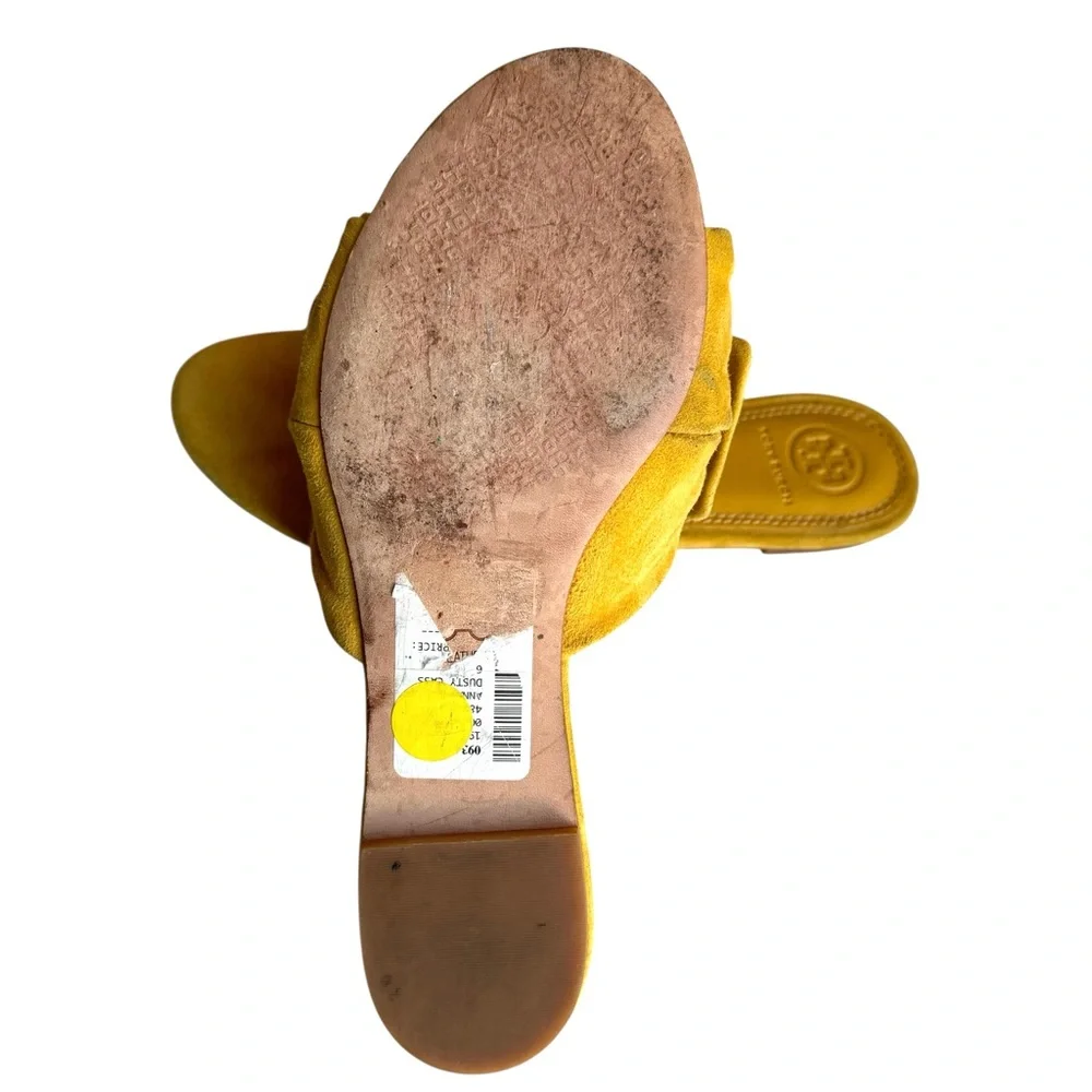 Tory Burch Annabelle Bow Sandals Suede Slides